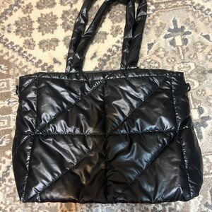 Black Quilted Tote Bag